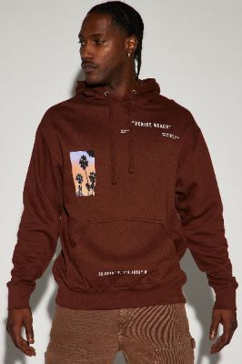 Venice Beach LA California Hoodie - Brown made by Fashion Nova