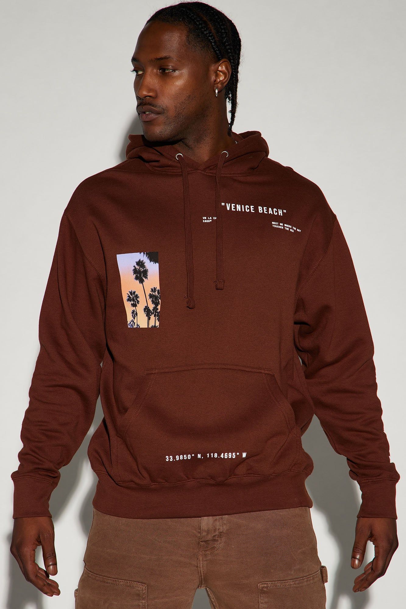 Venice Beach LA California Hoodie - Brown sold by Fashion Nova