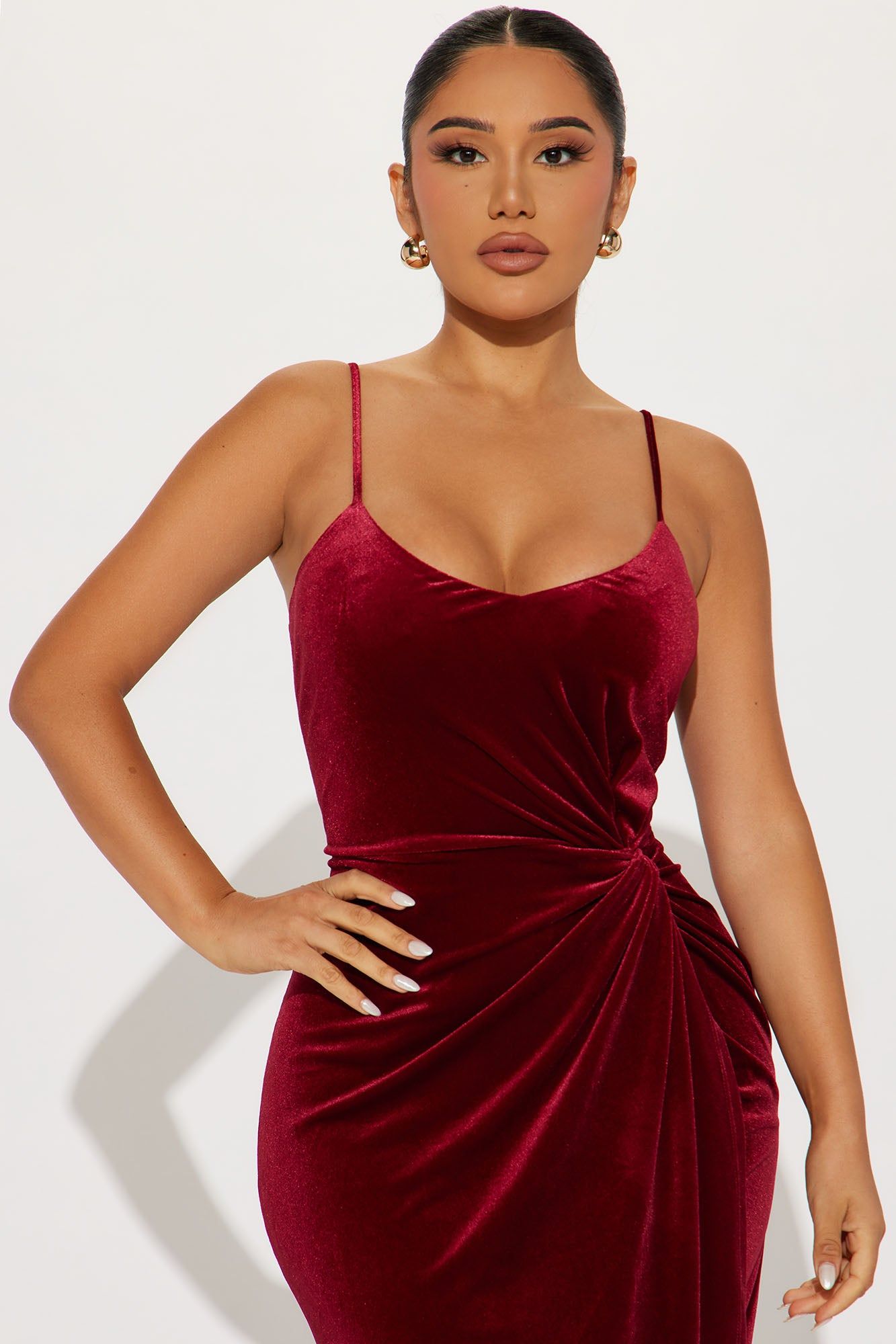 Manchester Velvet Midi Dress - Burgundy sold by Fashion Nova product image thumbnail 2