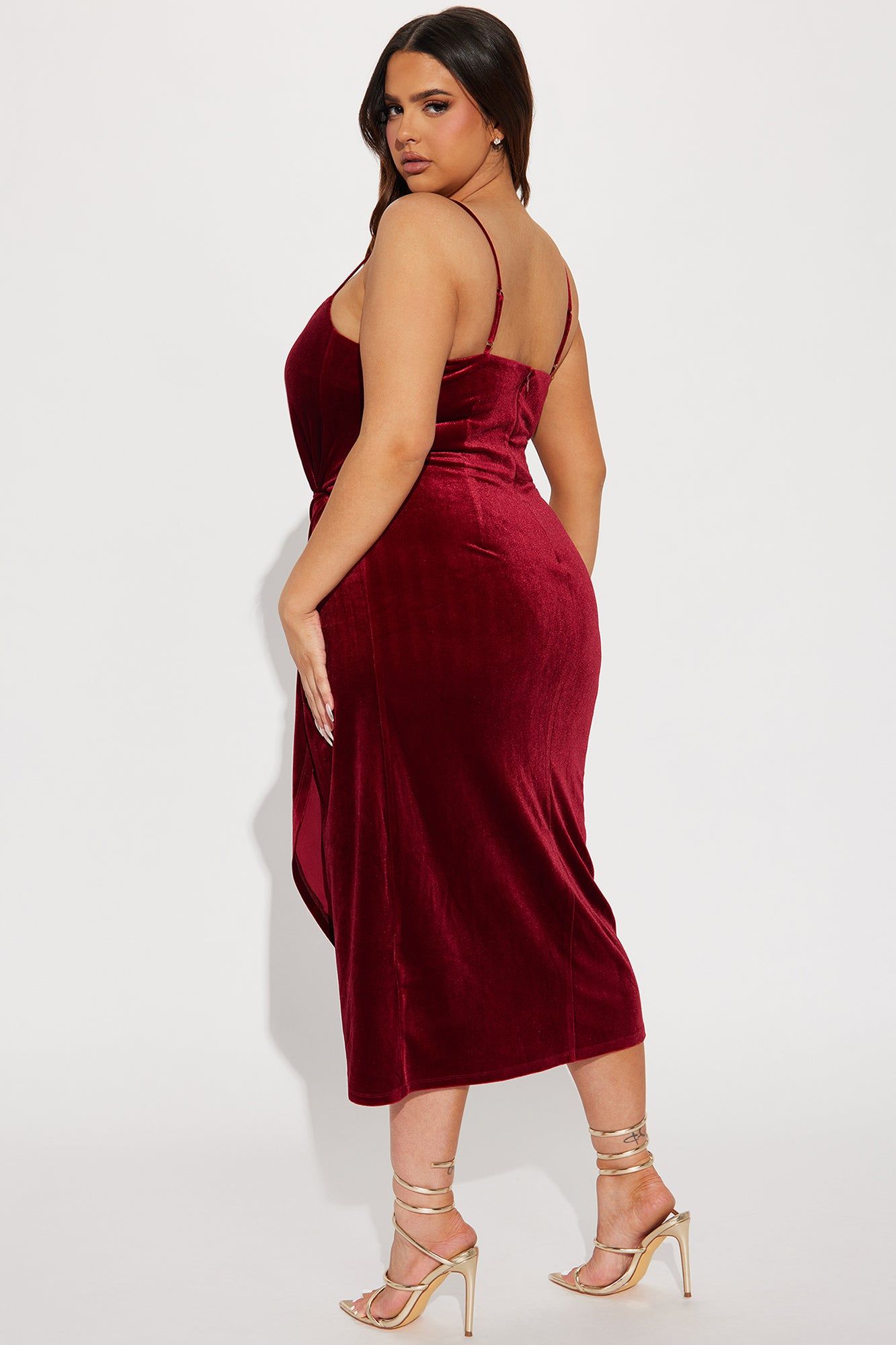Manchester Velvet Midi Dress - Burgundy sold by Fashion Nova product image thumbnail 6