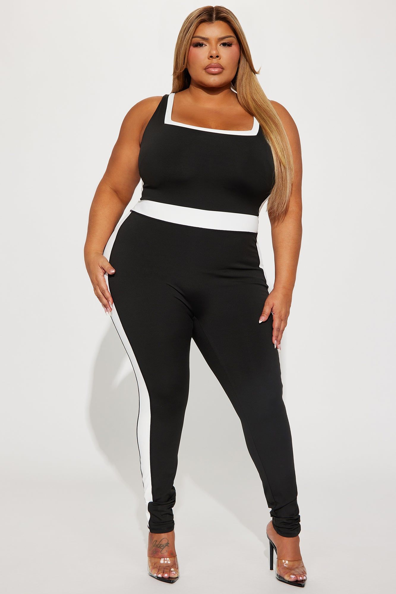Summer Body Active Jumpsuit - Black/White sold by Fashion Nova product image thumbnail 4