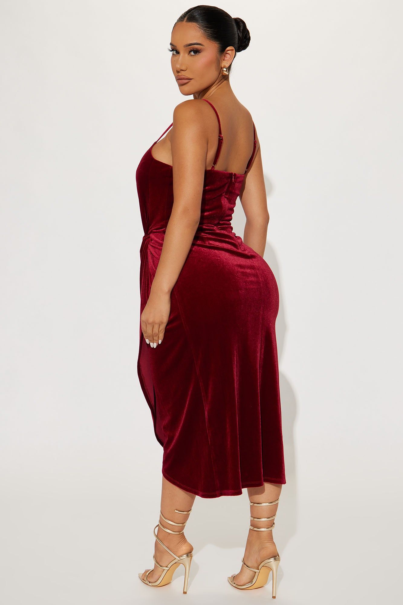 Manchester Velvet Midi Dress - Burgundy sold by Fashion Nova product image thumbnail 3