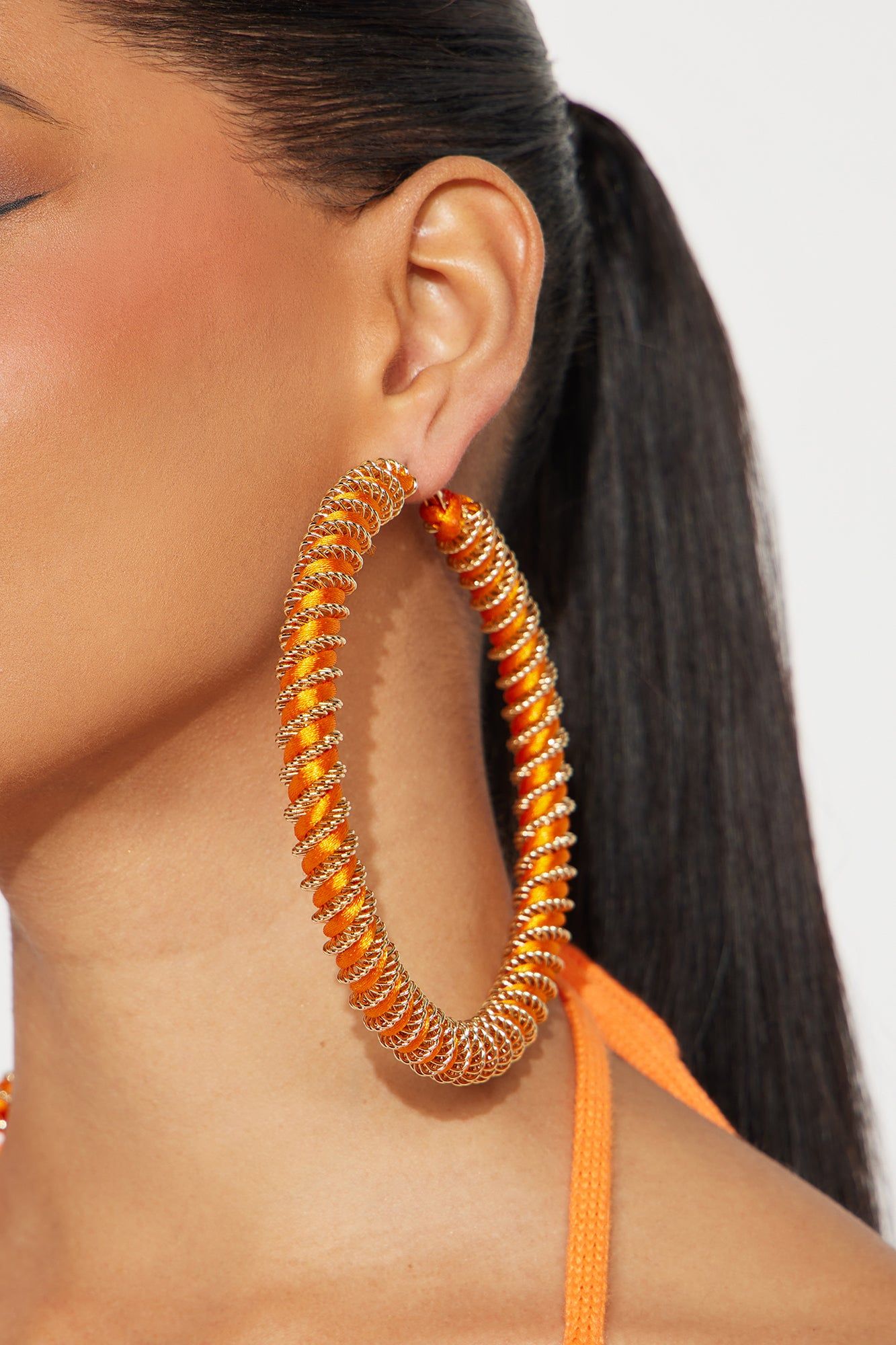 Summer Fun Hoop Earrings - Orange sold by Fashion Nova