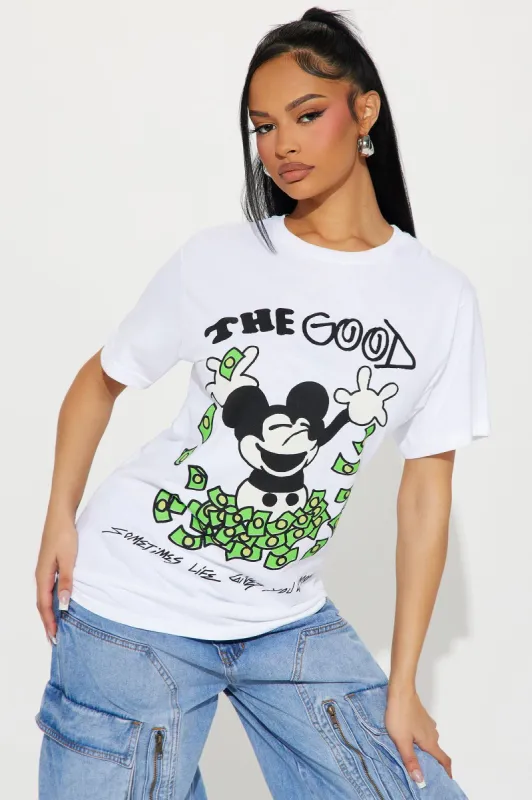 The Good And Bad Money Tee - White sold by Fashion Nova