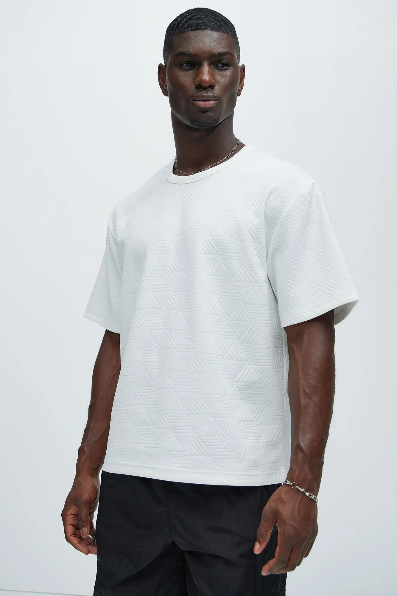 Kodi Textured Relaxed Tee - White sold by Fashion Nova