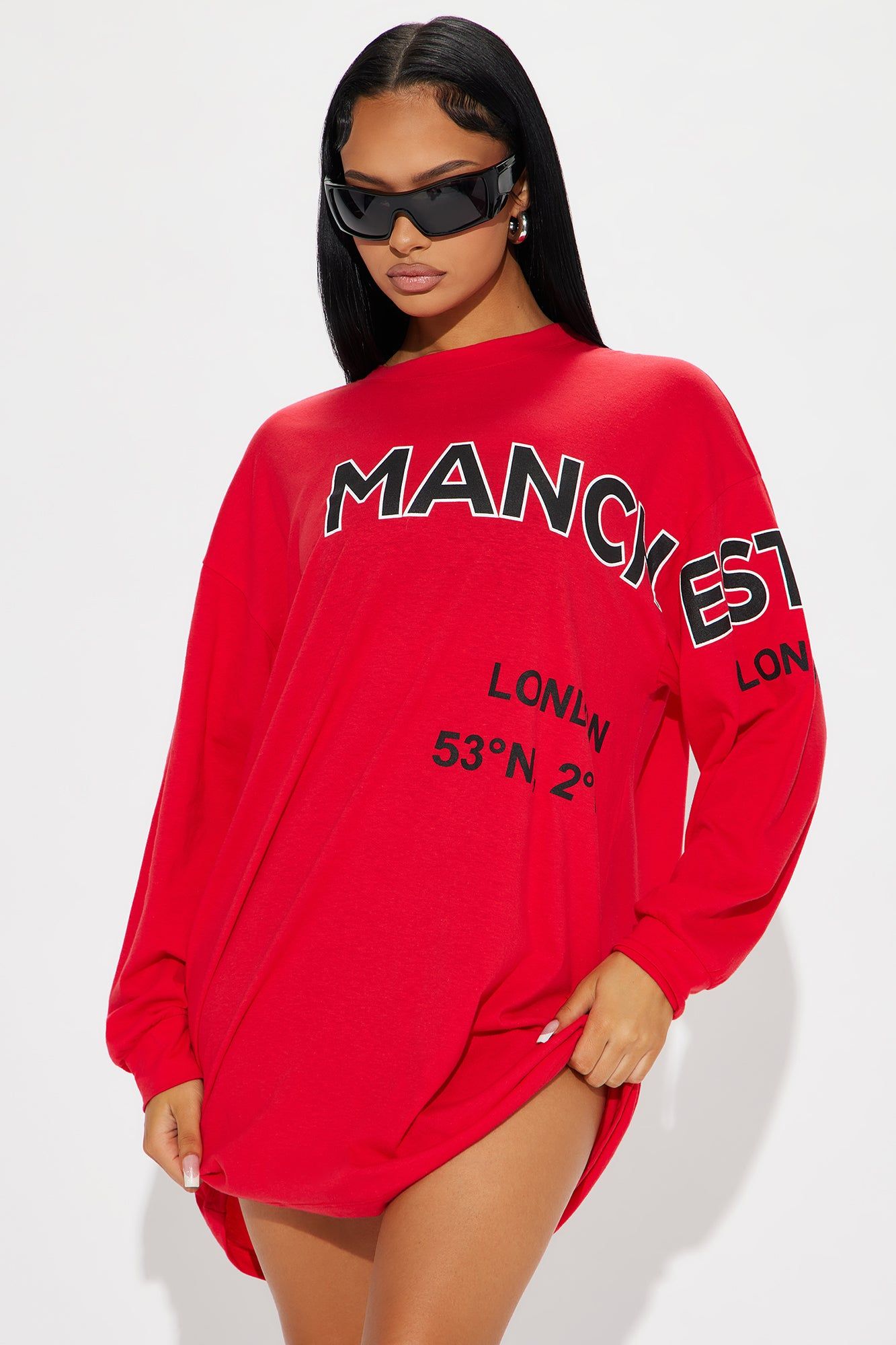 Manchester T-Shirt Mini Dress - Red sold by Fashion Nova product image thumbnail 2