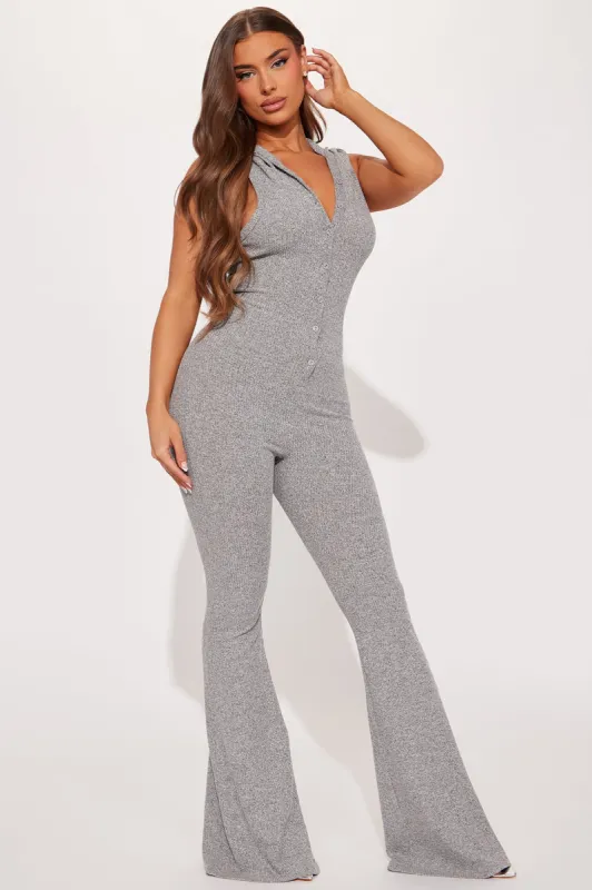 Casual and Ready Jumpsuit - Heather Grey sold by Fashion Nova