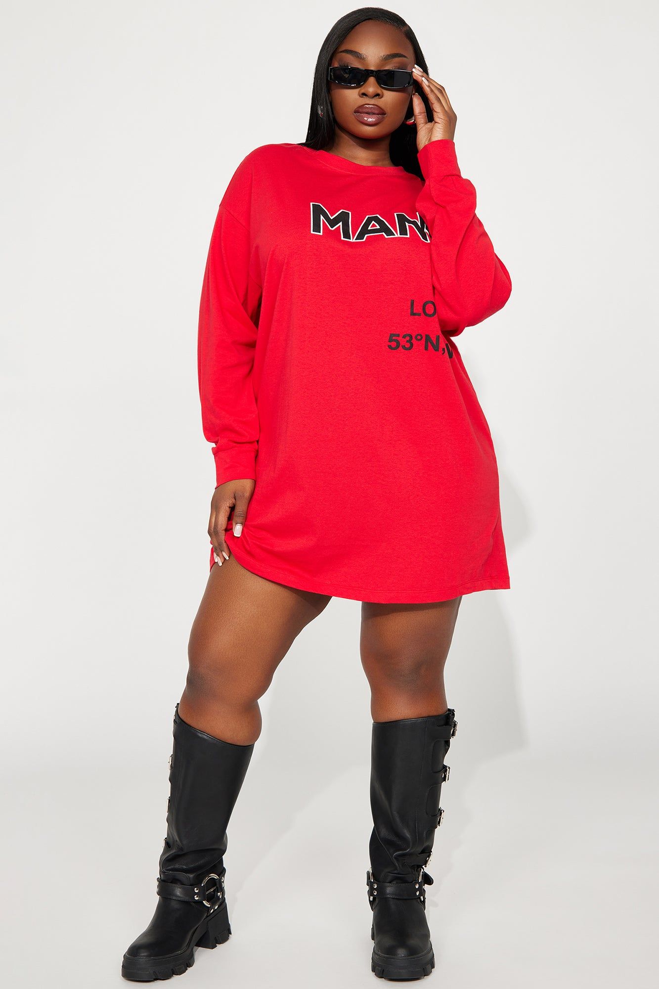 Manchester T-Shirt Mini Dress - Red sold by Fashion Nova product image thumbnail 5
