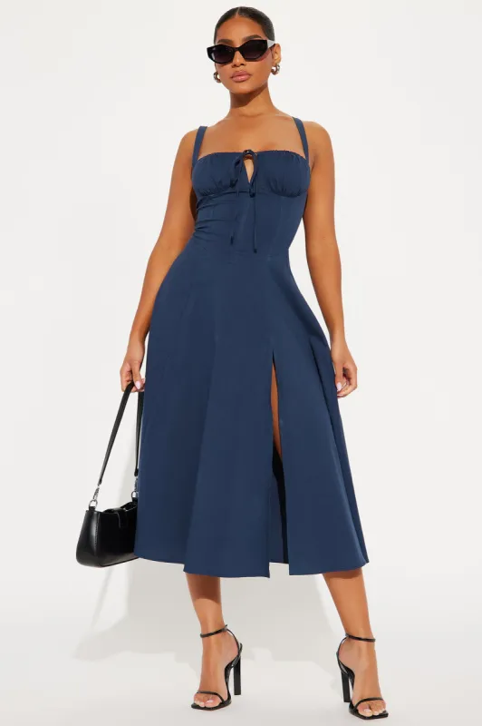 Juniper Midi Dress - Navy sold by Fashion Nova