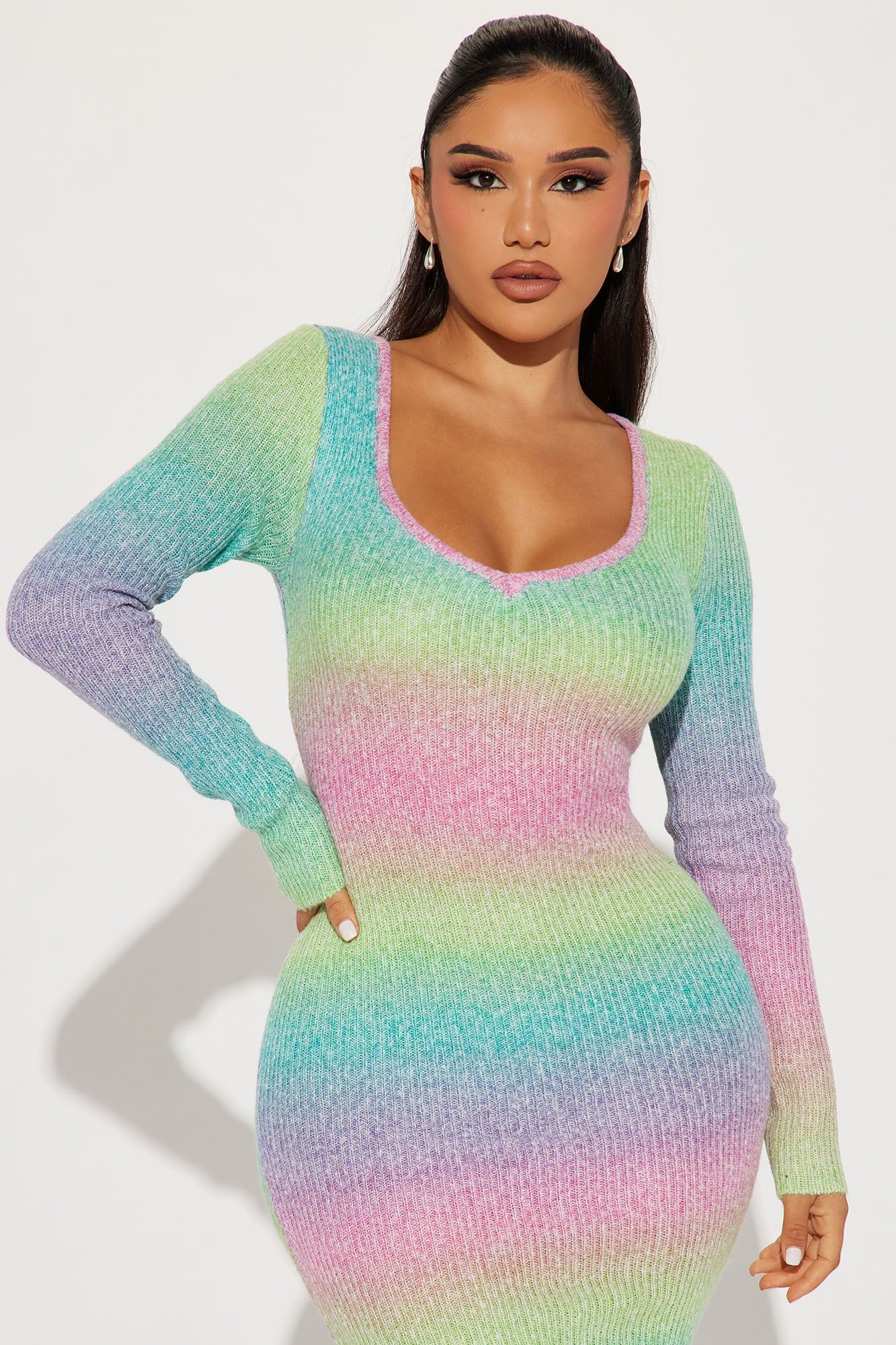 Vivian Sweater Maxi Dress - Multi Color | Parallel