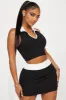 Aim High Polo Ribbed Skirt Set - Black sold by Fashion Nova