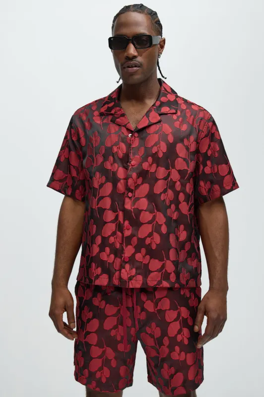 Fenno Jacquard Shirt - Red sold by Fashion Nova