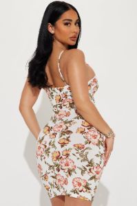 Angela Floral Mini Dress - Off White sold by Fashion Nova