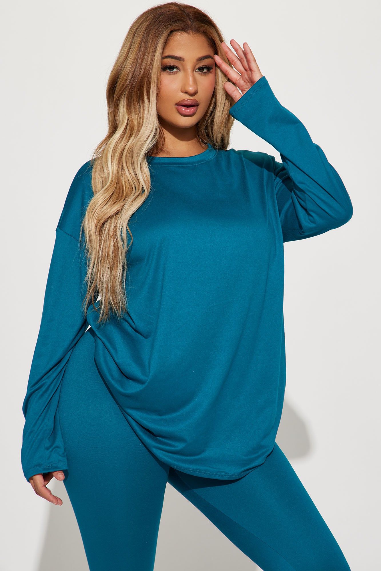 Weekend Vibes Long Sleeve Set - Teal sold by Fashion Nova product image thumbnail 2