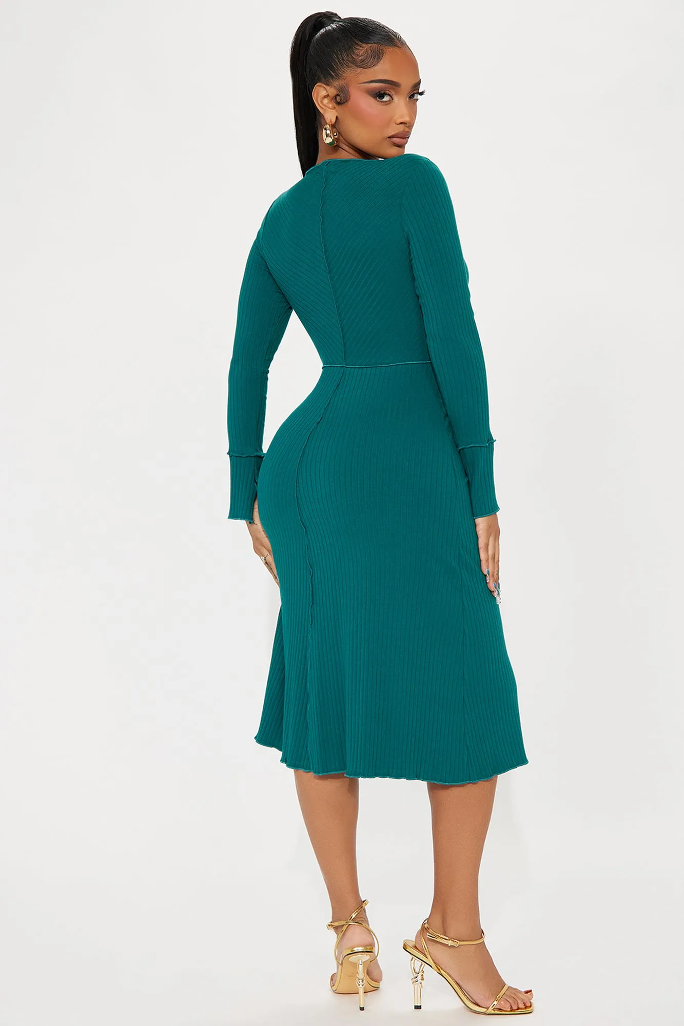 Dakoda Ribbed Midi Dress - Hunter sold by Fashion Nova product image thumbnail 3