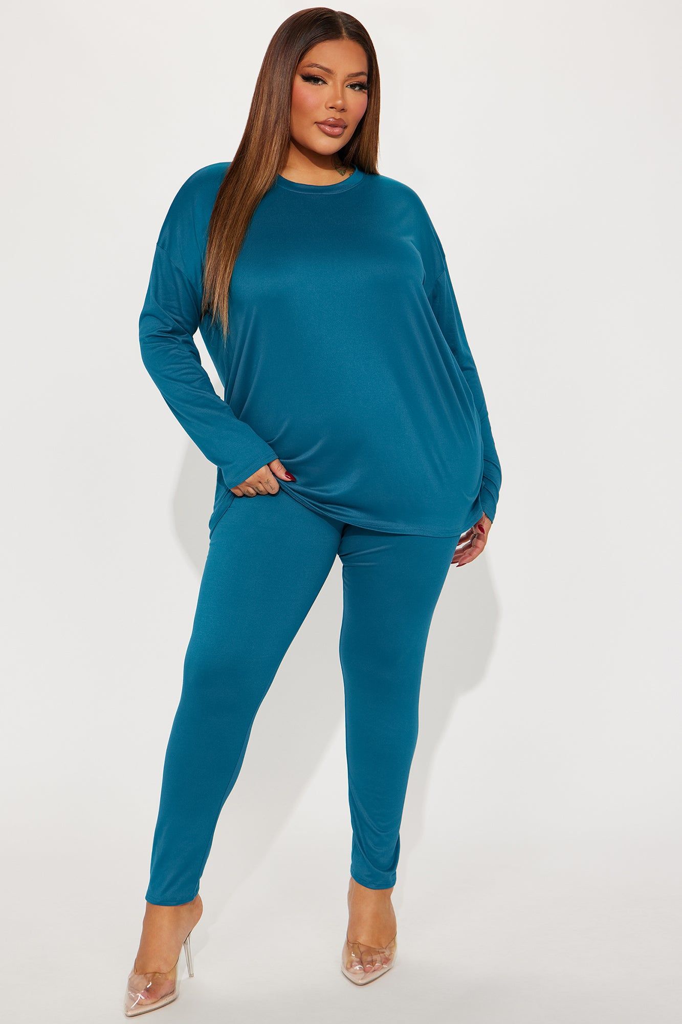 Weekend Vibes Long Sleeve Set - Teal sold by Fashion Nova product image thumbnail 4