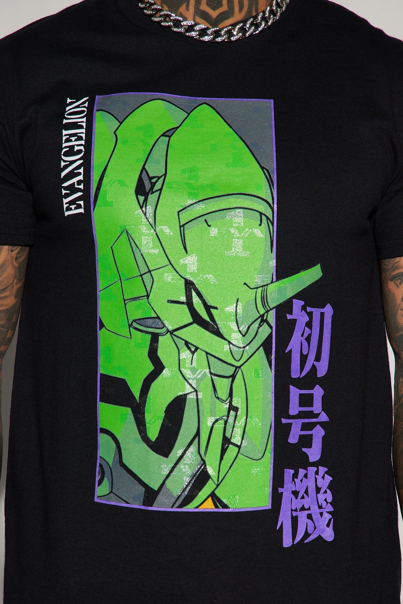 Neon Genesis Short Sleeve Tee - Black sold by Fashion Nova product image thumbnail 4