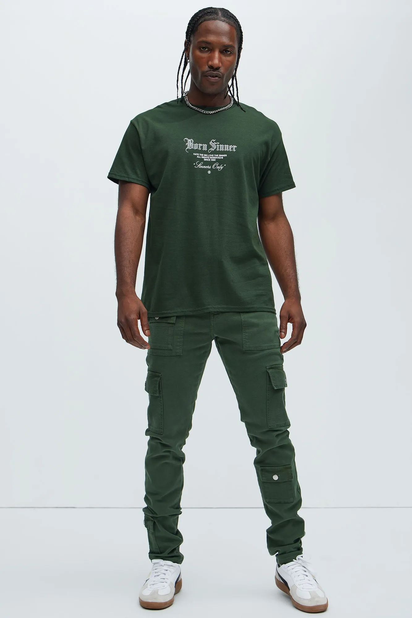 Born Sinner Repent Short Sleeve Tee - Green sold by Fashion Nova product image thumbnail 2