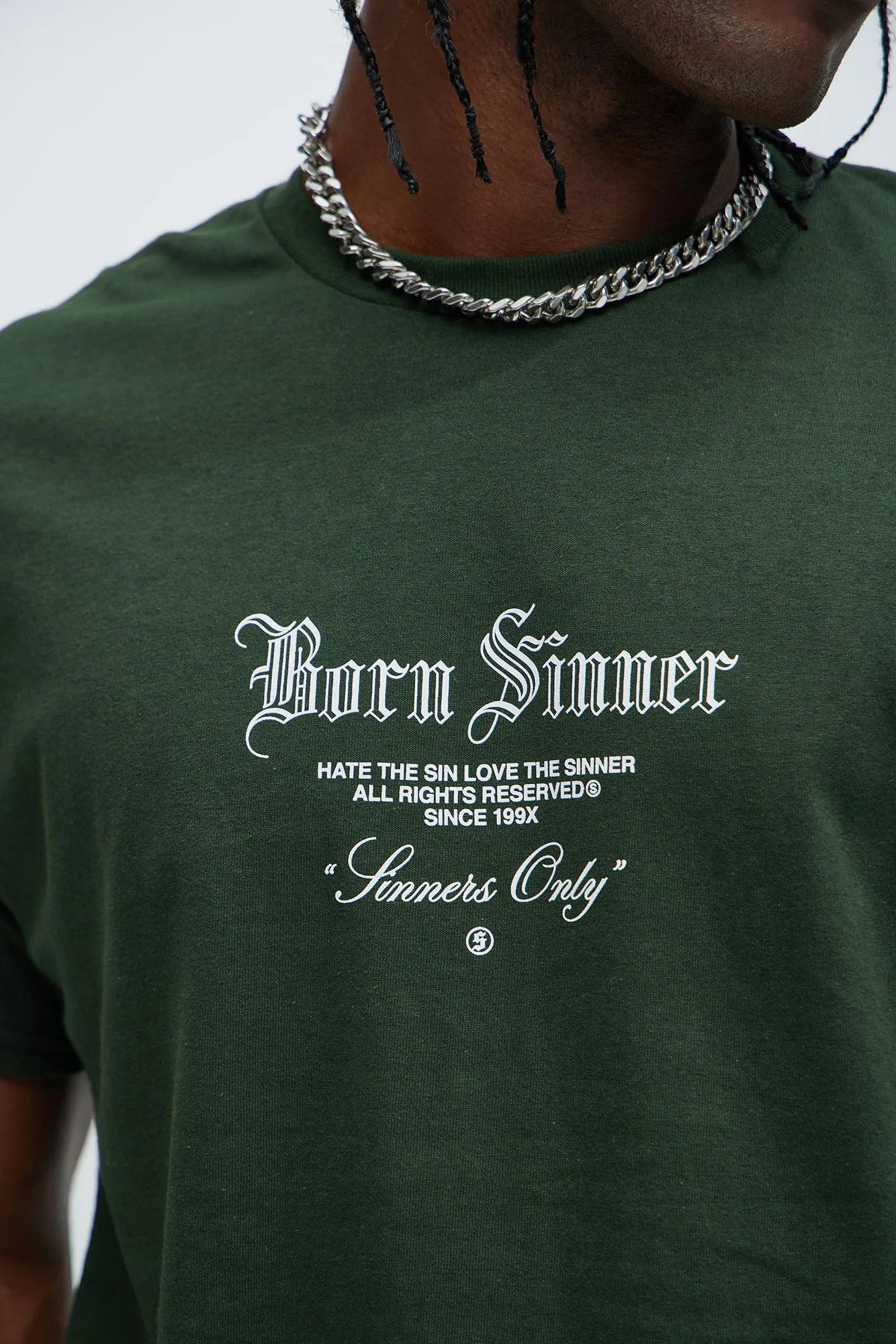 Born Sinner Repent Short Sleeve Tee - Green sold by Fashion Nova product image thumbnail 3