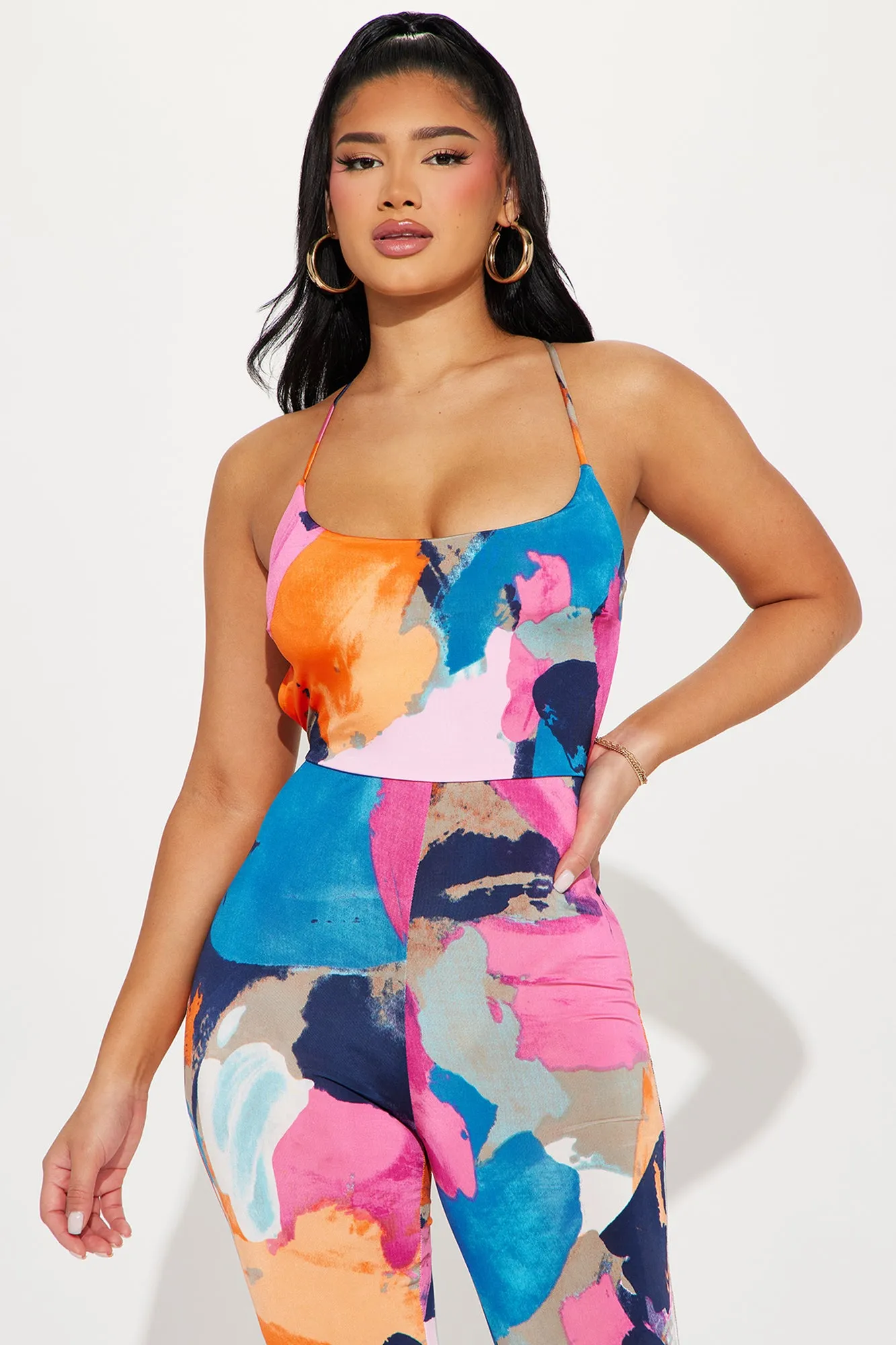 Always Fun Jumpsuit - Orange/combo sold by Fashion Nova product image thumbnail 2