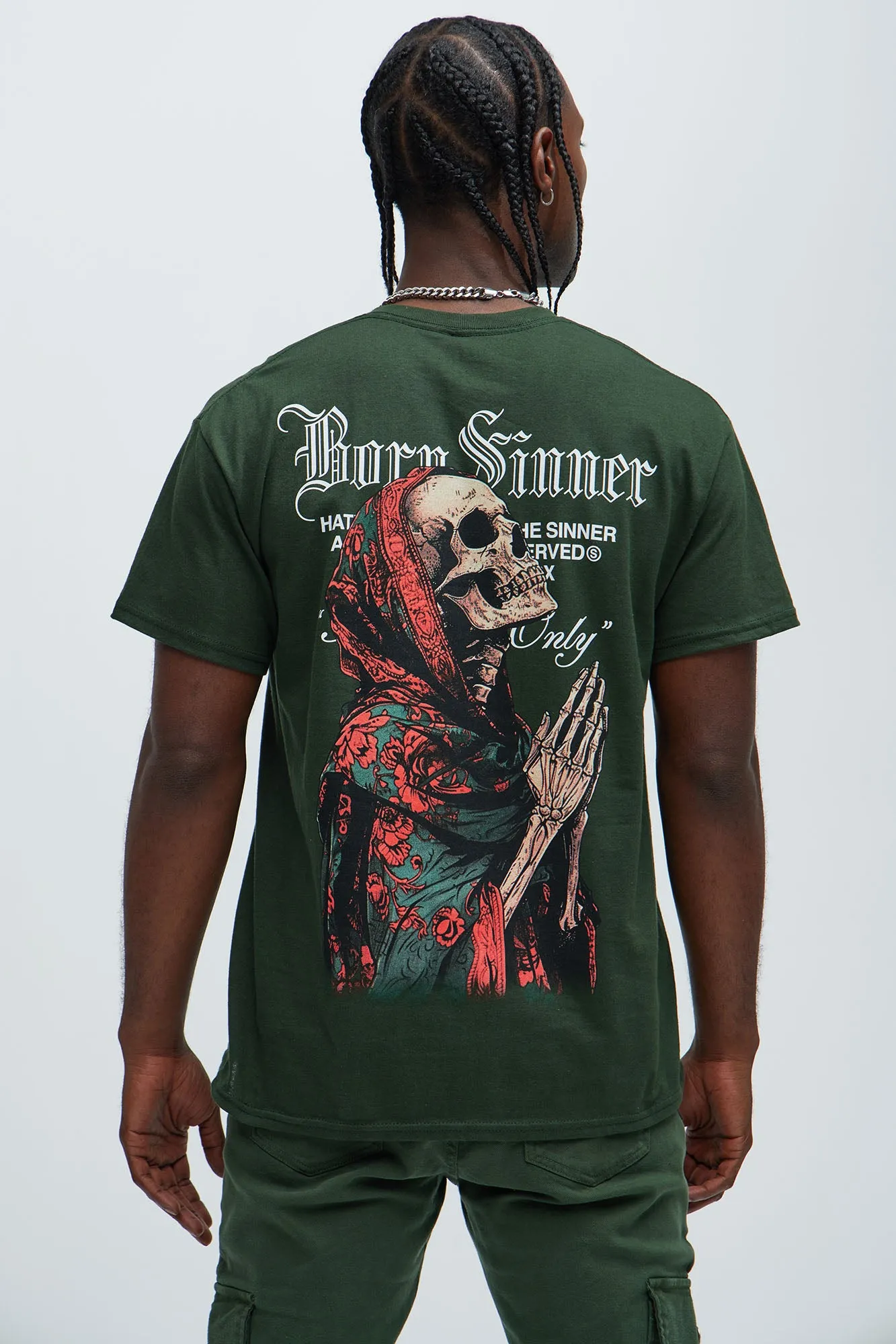 Born Sinner Repent Short Sleeve Tee - Green sold by Fashion Nova product image thumbnail 4