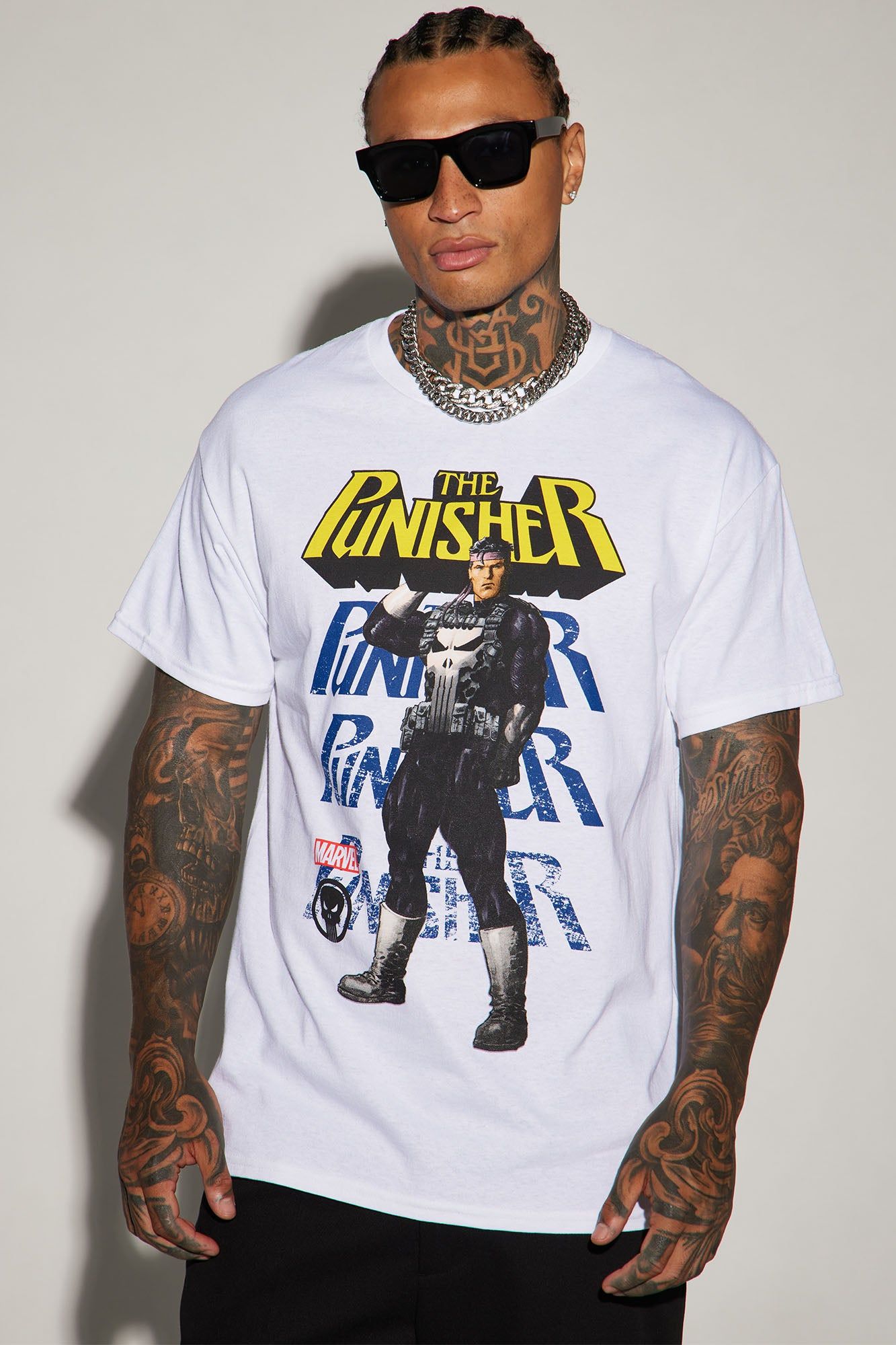 The Punisher Comicbook Cover Short Sleeve Tee - White sold by Fashion Nova