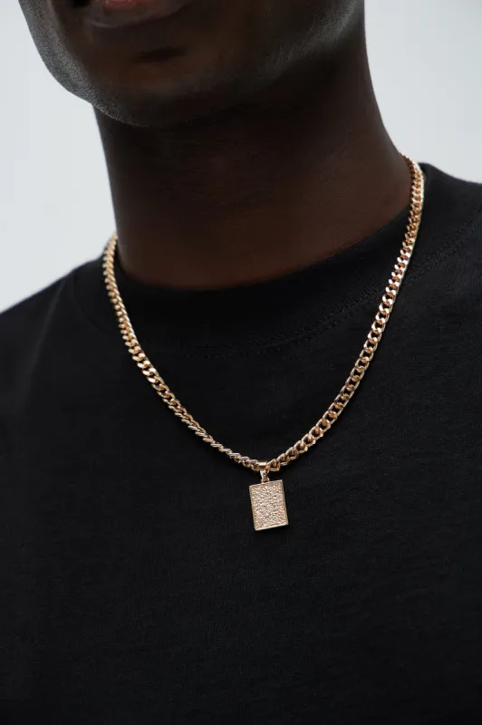 Bite The Dust Square Necklace - Gold sold by Fashion Nova