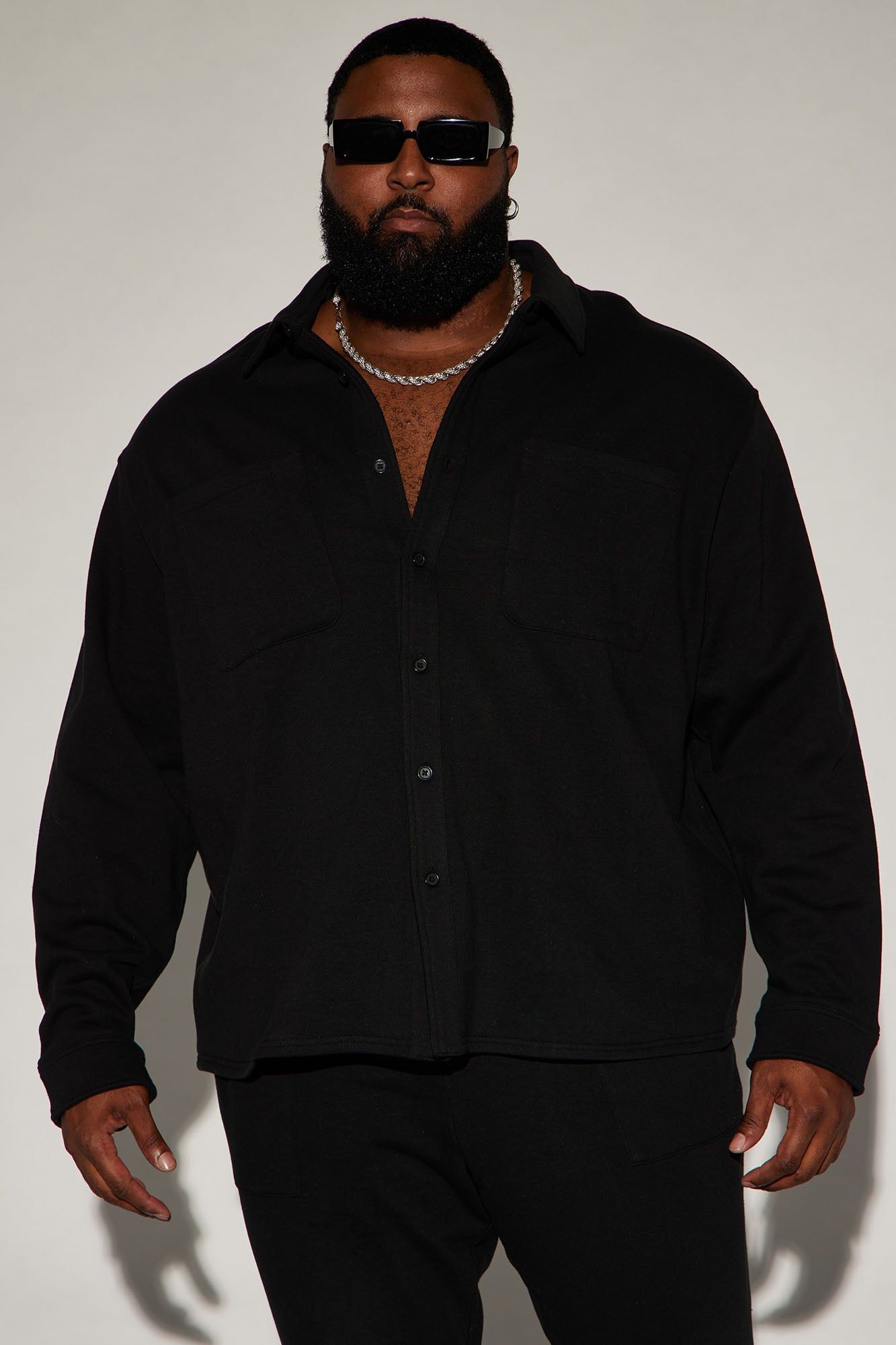 Tyson Fleece Shacket - Black sold by Fashion Nova product image thumbnail 4