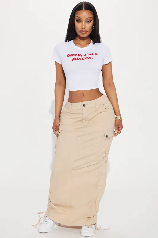 Jaylene Ripstop Cargo Maxi Skirt - Khaki sold by Fashion Nova