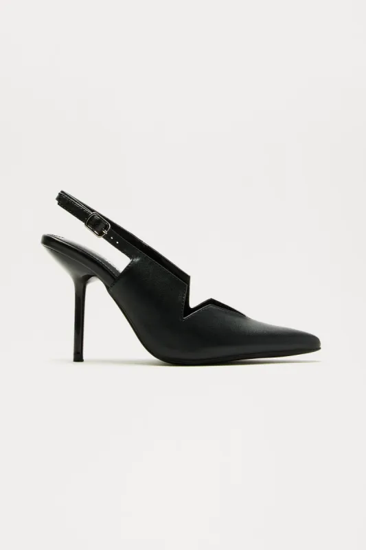 Brightest Star Slingback Pumps - Black sold by Fashion Nova