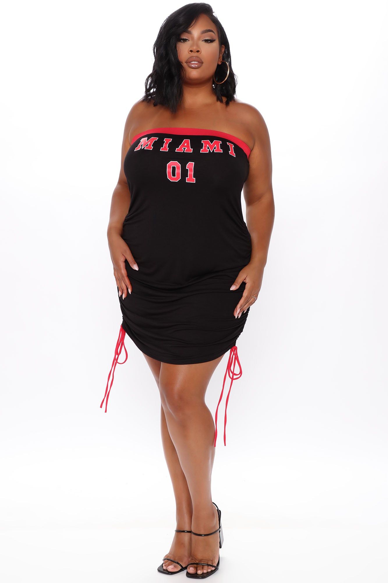 Playing In Miami Ruched Mini Dress - Black sold by Fashion Nova product image thumbnail 5