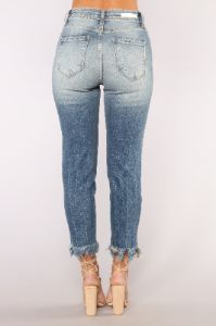 Hole In Your Story High Rise Distressed Jeans - Medium Blue sold by Fashion Nova