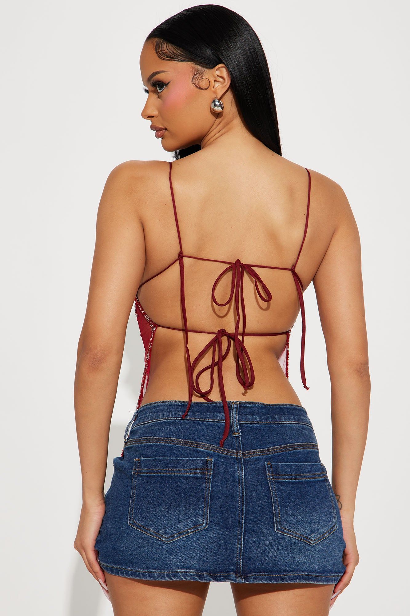 Jasmine Embellished Top - Burgundy sold by Fashion Nova product image thumbnail 3