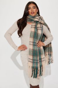Cozy And Casual Scarf - Taupe/combo sold by Fashion Nova