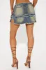 Scarlett Tinted Denim Micro Mini Skirt - Medium Wash sold by Fashion Nova
