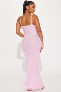 Camila Lace Maxi Dress - Pink/combo sold by Fashion Nova