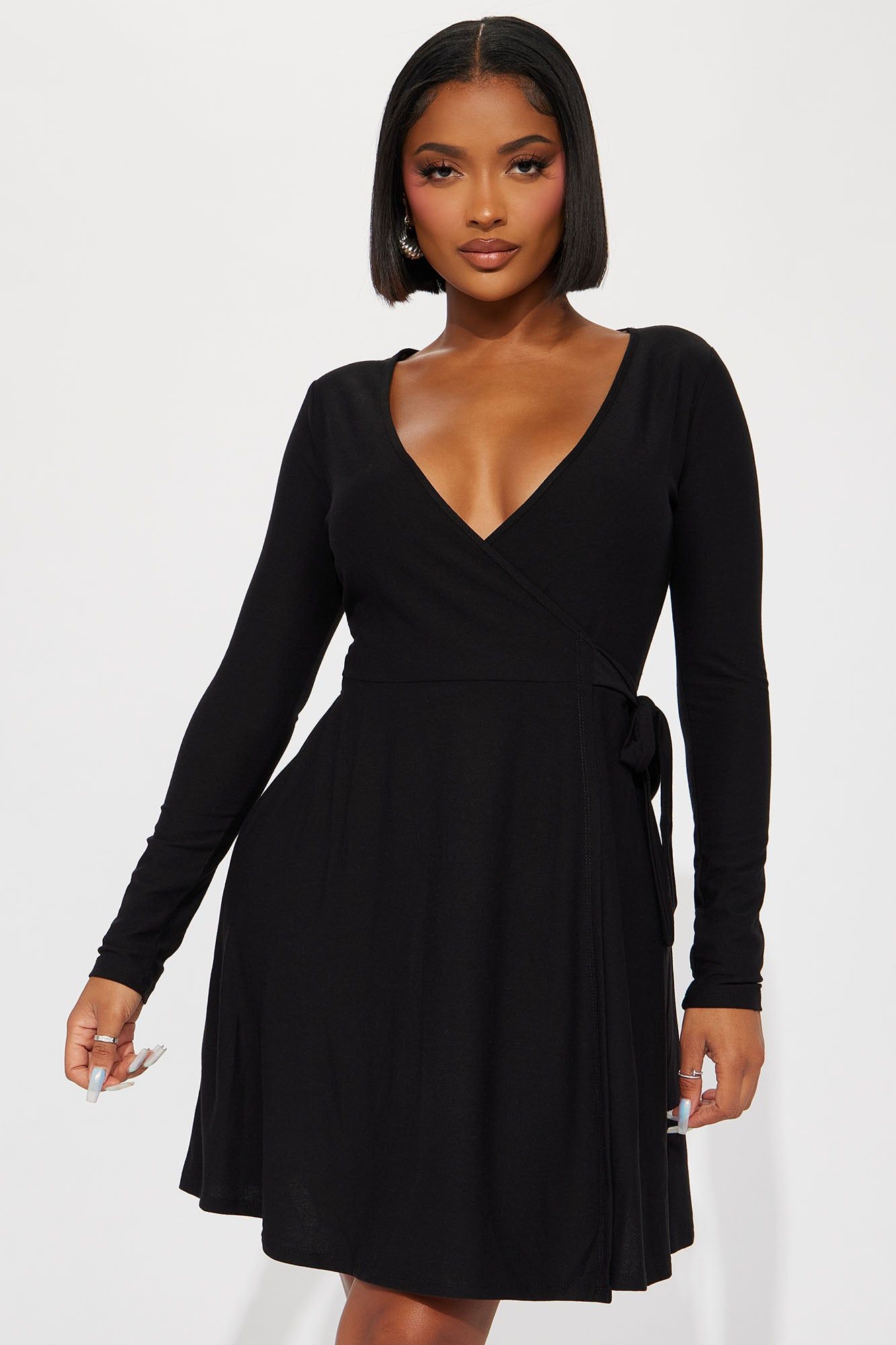 Layla Fit And Flare Mini Dress - Black sold by Fashion Nova
