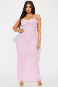 Camila Lace Maxi Dress - Pink/combo sold by Fashion Nova