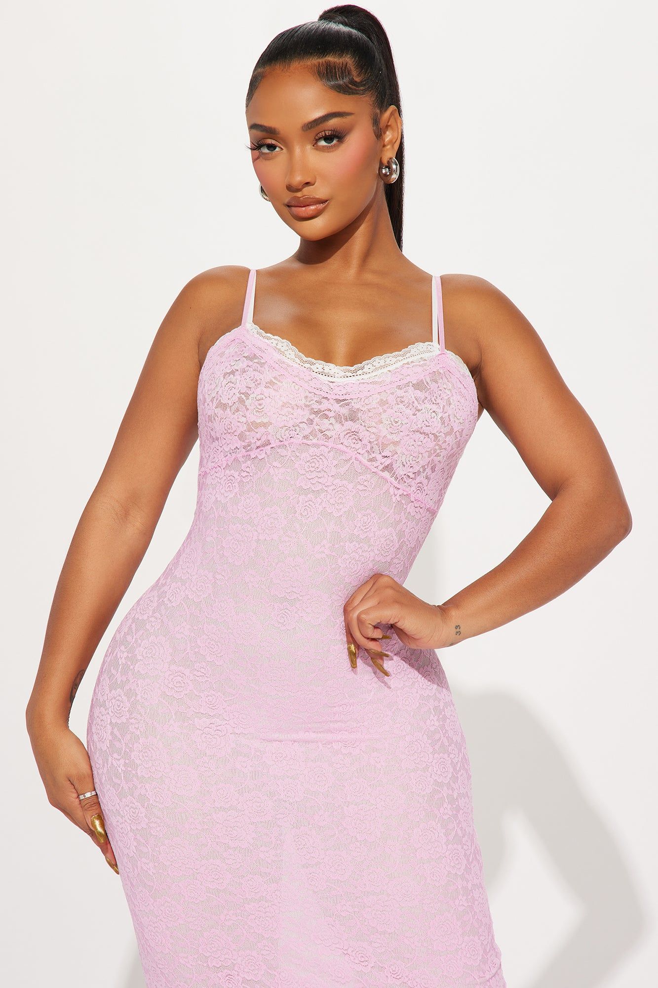 Camila Lace Maxi Dress - Pink/combo sold by Fashion Nova product image thumbnail 2