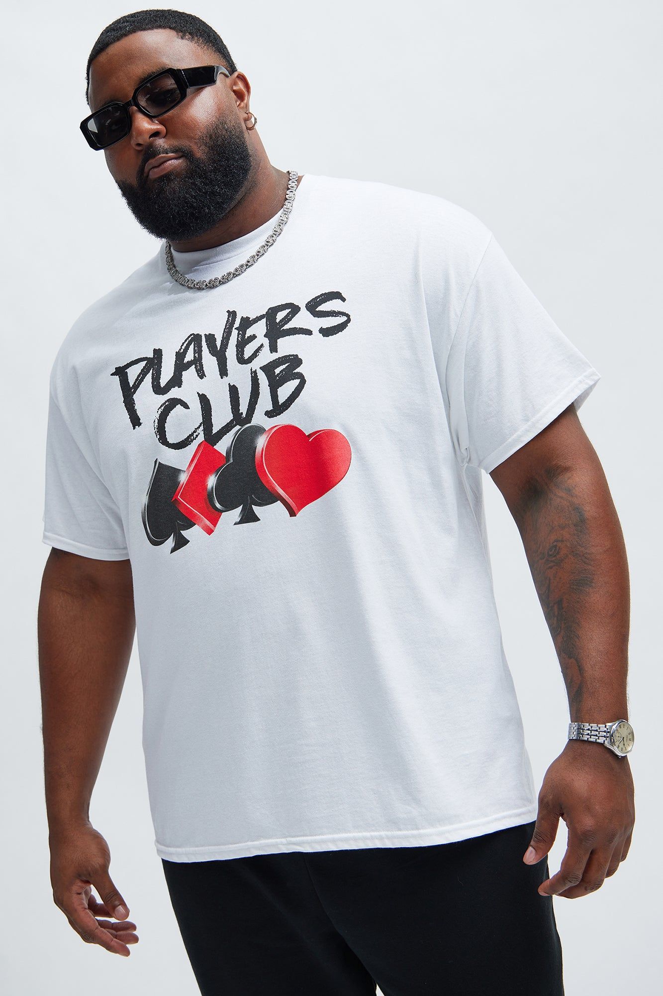 Players Club Full Deck Short Sleeve Tee - White sold by Fashion Nova product image thumbnail 4