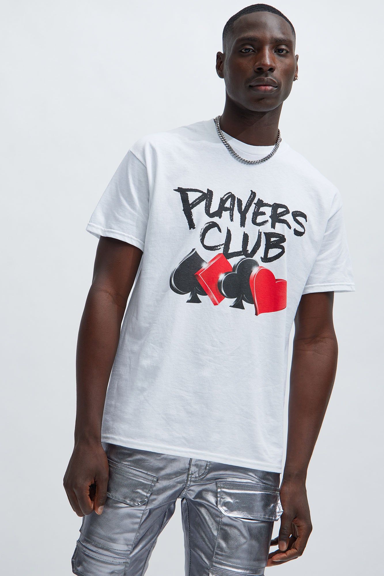 Players Club Full Deck Short Sleeve Tee - White sold by Fashion Nova