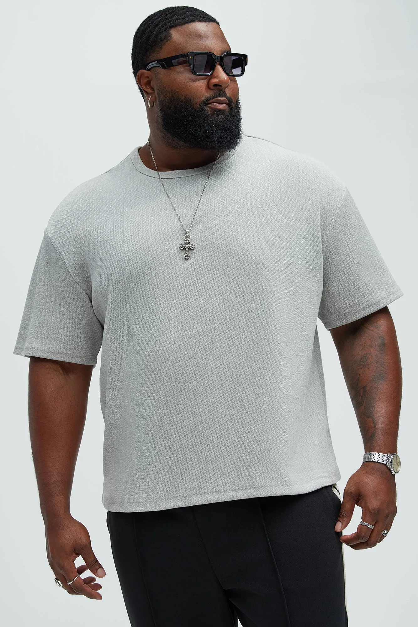 Dudley Textured Relaxed Short Sleeve Tee - Stone sold by Fashion Nova product image thumbnail 5