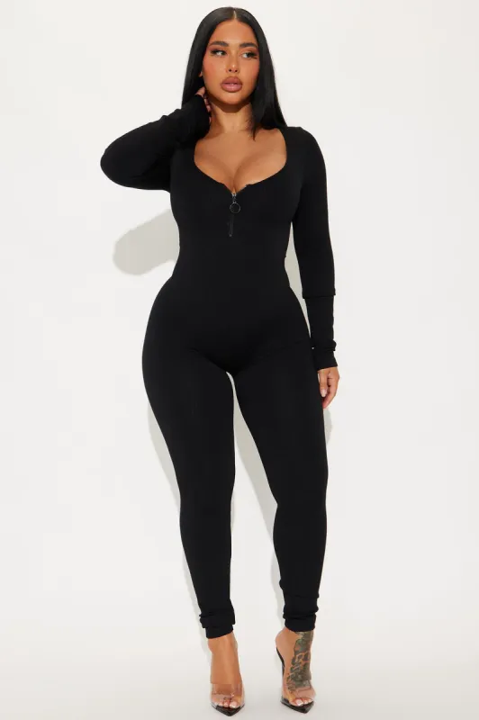 Sonaya Seamless Jumpsuit - Black sold by Fashion Nova