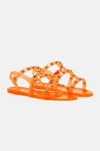 Mini Bling Bling II Flat Sandal - Orange sold by Fashion Nova