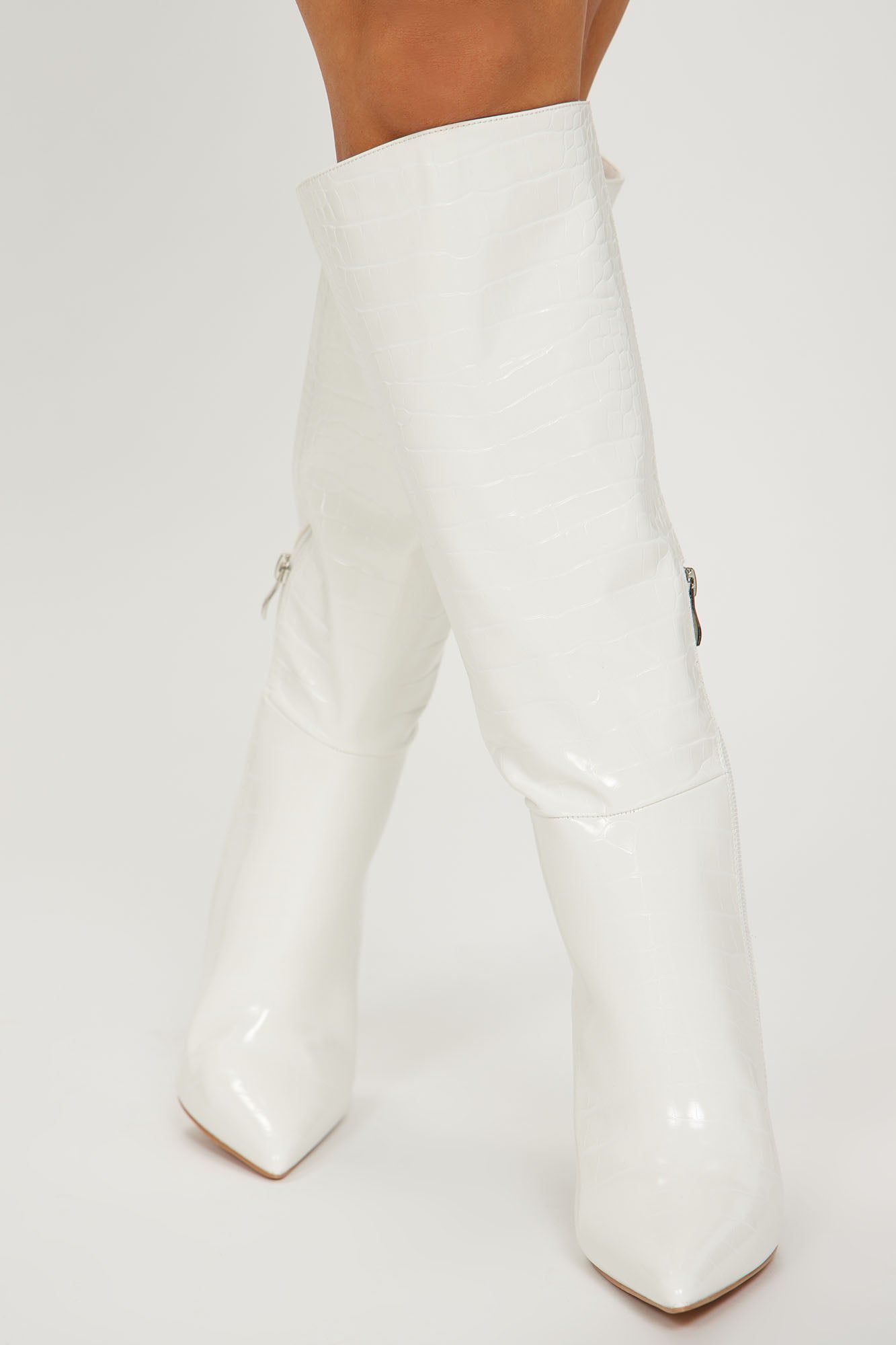 Never Stopping Knee High Boots - White sold by Fashion Nova product image thumbnail 3