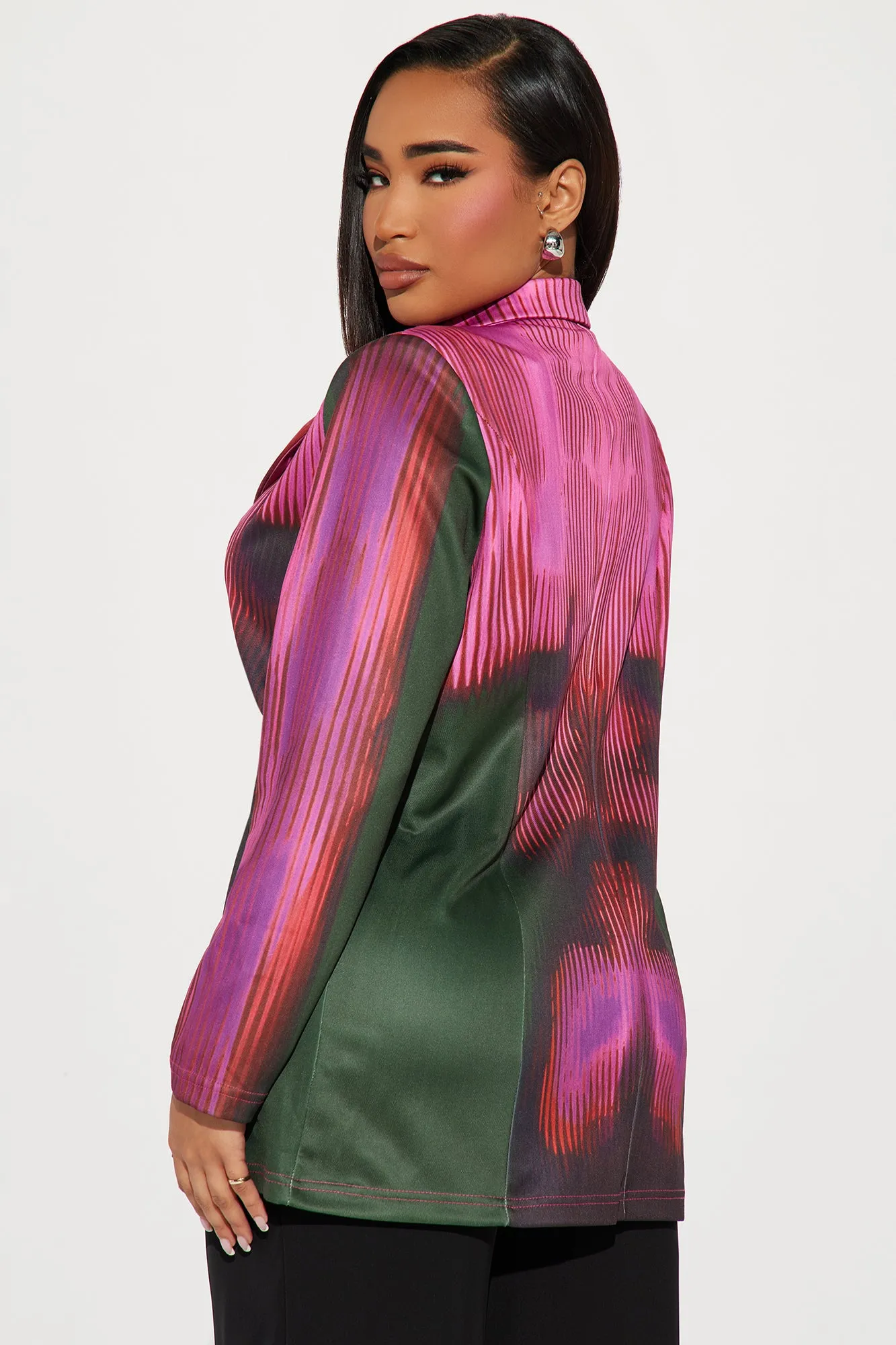 A Lot To Handle Blazer - Fuchsia/combo sold by Fashion Nova product image thumbnail 3