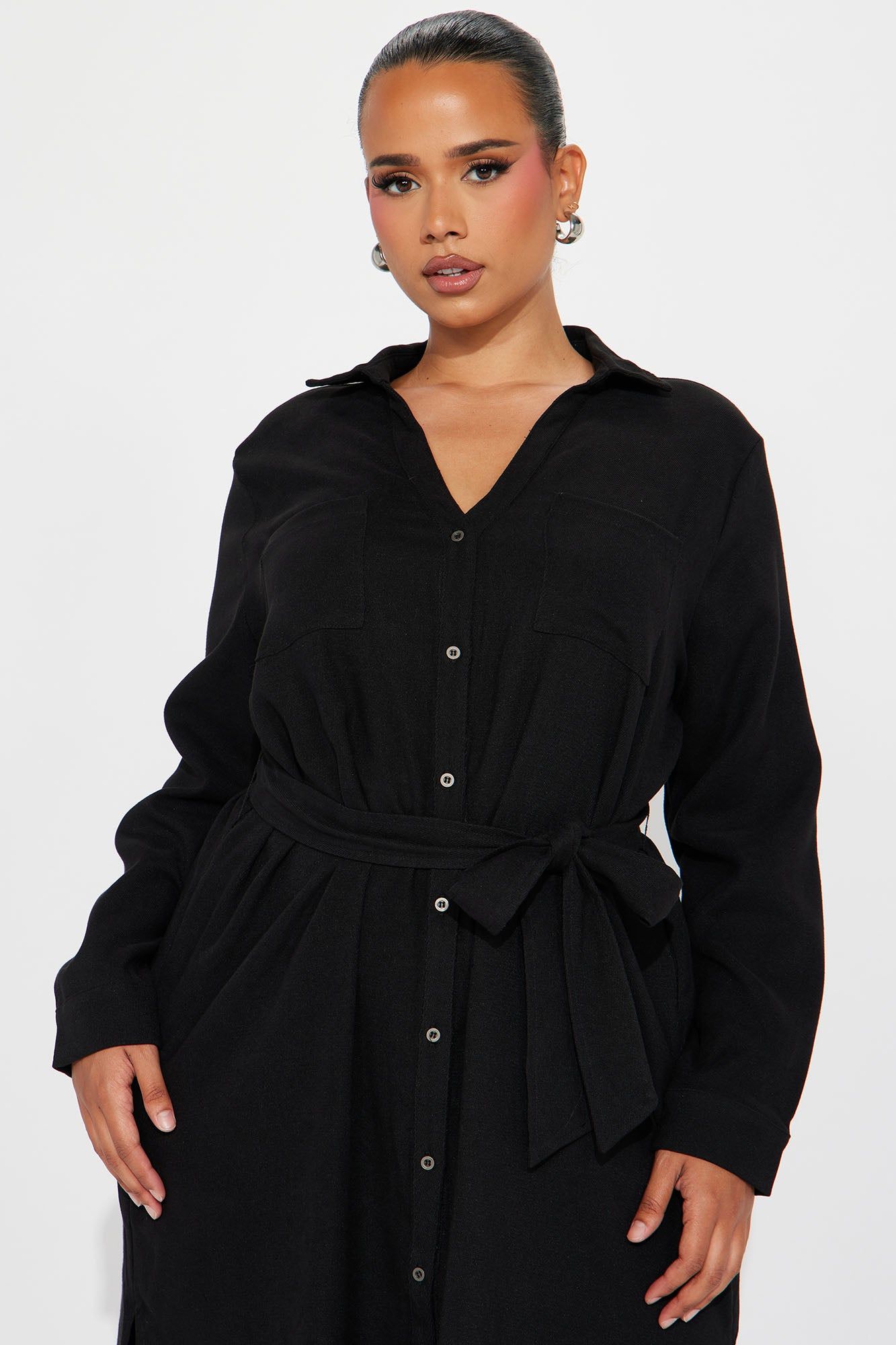 Gracie Button Down Maxi Dress - Black sold by Fashion Nova product image thumbnail 5