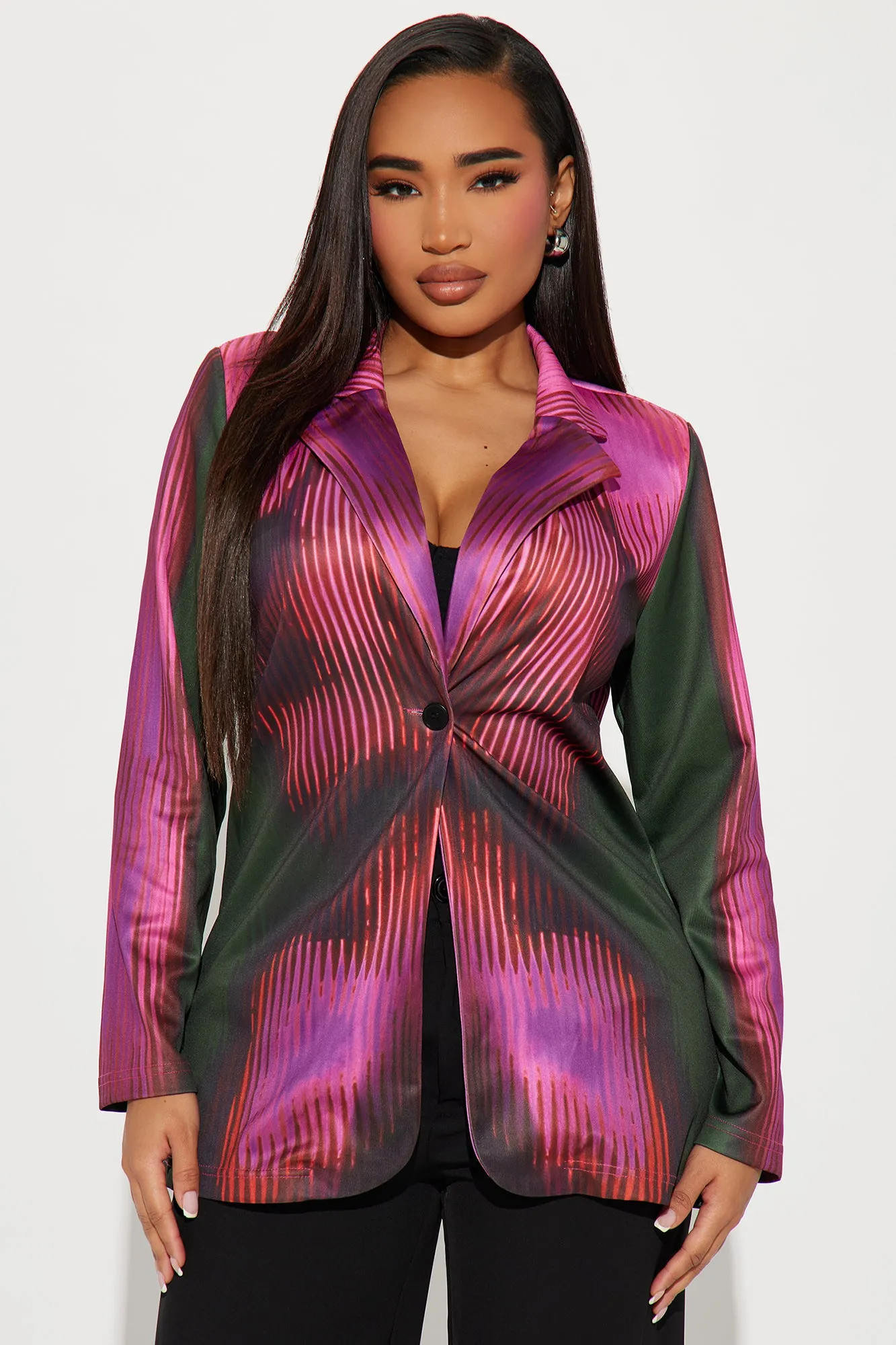 A Lot To Handle Blazer - Fuchsia/combo sold by Fashion Nova product image thumbnail 2