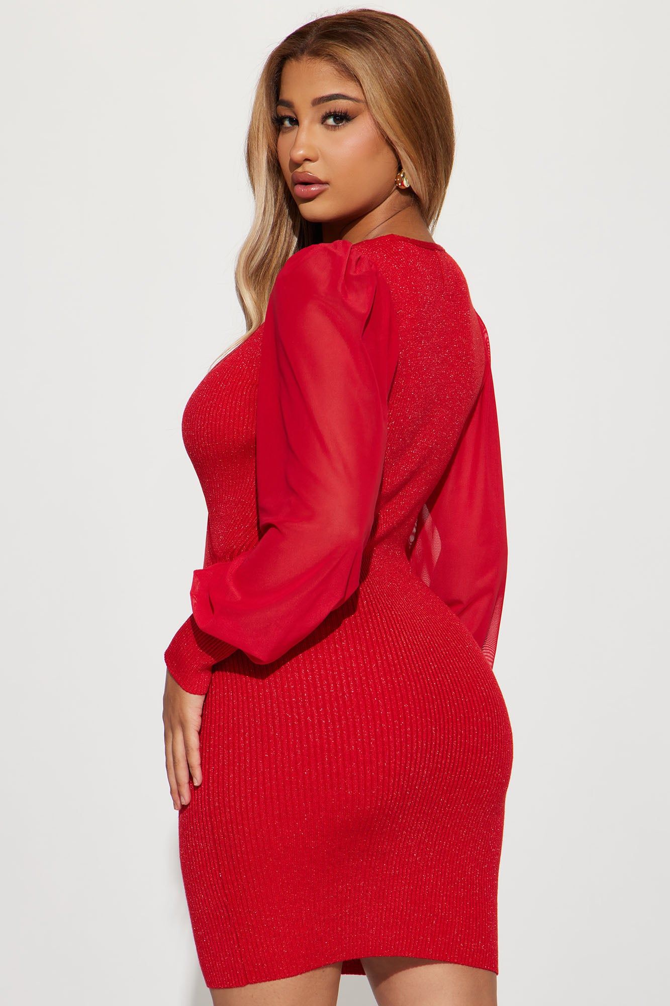 Stacy Sweater Mini Dress - Red sold by Fashion Nova product image thumbnail 3