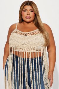 Aldari Crochet Top - Sand sold by Fashion Nova